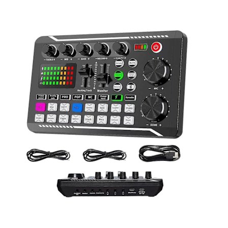 Live Lydkort og Audio Interface med DJ Mixer og Stemmeskifter til Streaming