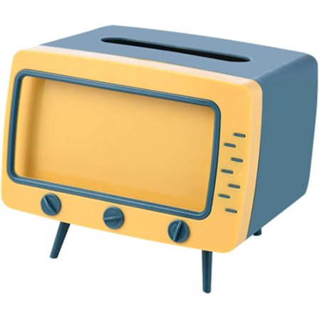 2-i-1 Tissue Box Cover hållare, fyrkantig servettlåda (blågul)