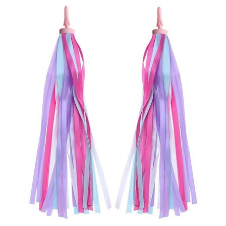2x Streamers Tofs Handtag Pojke Scooter Barncykel Färgglada Flicka Band.