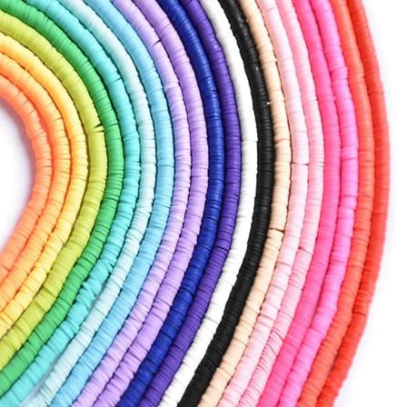 Litteiset savihelmet, jotka sopivat korujen valmistukseen, kiekkohelmet, sateenkaaren v riset kumihelmet, DIY-askartelu, rannekoru