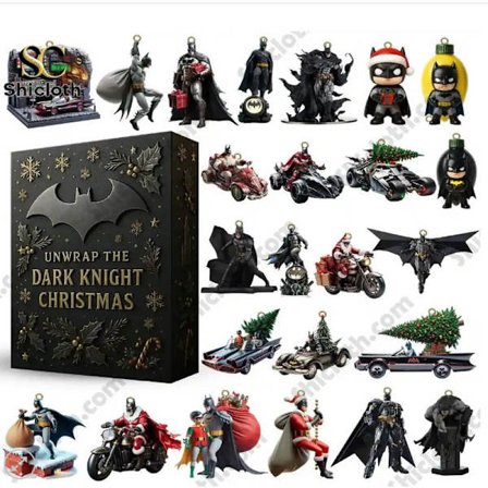 Ny Batman-omsluttende akryl anheng adventskalender blindboks juletrepynt