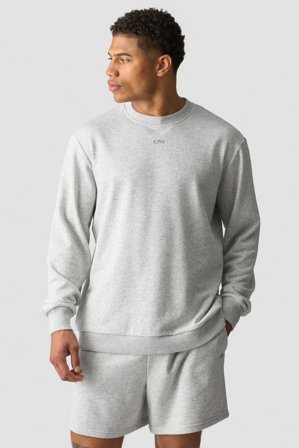 ICANIWILL - Everyday Unbrushed Relaxed Crewneck Light Grey Melange - Langærmet - Herrer - Træningstøj fra ICIW