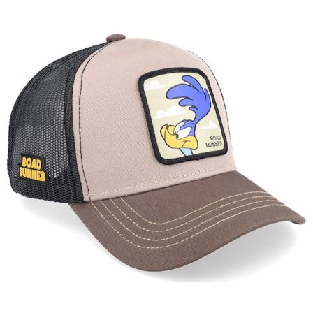 Capslab - Beige trucker Cap - Looney Tunes Road Runner Beige/Dark Beige/Black Trucker @ Hatstore