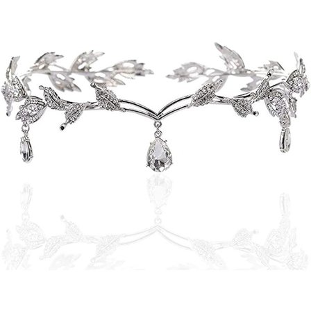 Rhinestone Crystal Tiara, Häätiara, Rhinestone Leaf Crown Cr