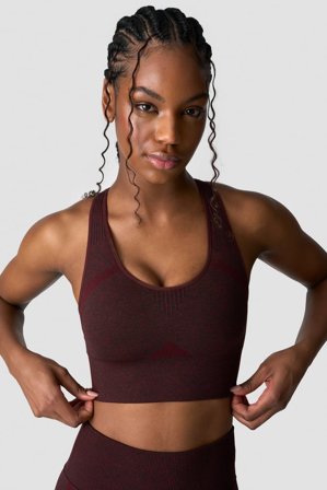 Soft Seamless Sports Bra Burgundy Melange