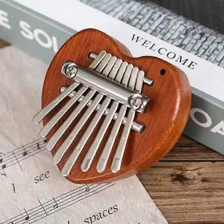 Bærbar tommelfingerklaver, 8-tangenters mini-kalimba, C-dur begynder-fingerklaver, mini musikinstrument i massivt træ, rejsegave.