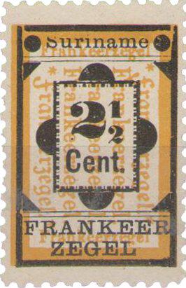 Suriname - Hulpzegel 1892 type II (nr 22a, ongebruikt)