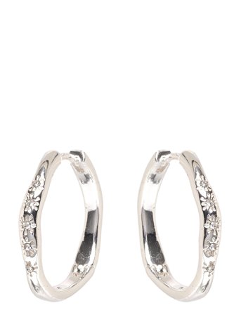 Pilgrim | Edurne Crystal Hoop Earrings Silver-Plated | ONE SIZE