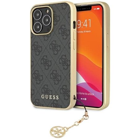 Guess 4G Charms Collection-etui for iPhone 14 Pro Max - grått