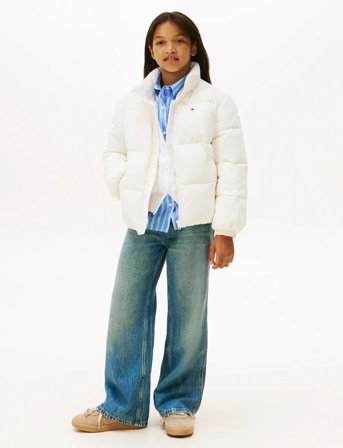 Tommy Hilfiger Flag Puffer Jacket - Cream - 164