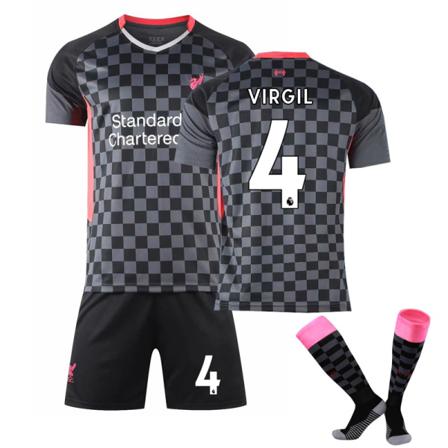 22 Liverpool Blå Fotbollströja Hemma Nr 4 Barn Xs(160-165)