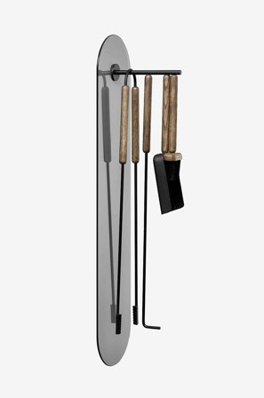Blomus - Pejsesæt Væg Ashi 5 Dele 86 cm - Brun - Åbne pejse - Fra Homeroom