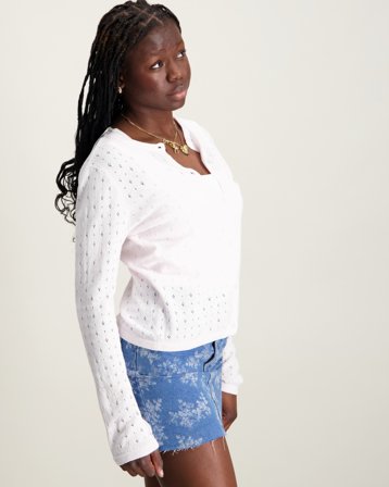 LMTD NLFHOINT LS SHORT S KNIT CARDIGAN Rosa Tröjor Tjej - Kids Brand Store