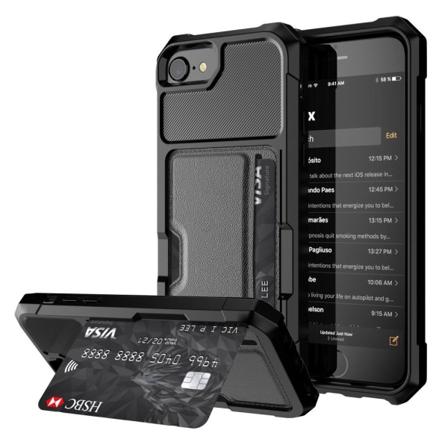 Skal med Korthållare för iPhone 6/6s/7/8/SE 2020 - Svart Svart