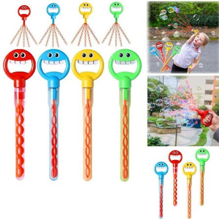 32 hullers smilende ansikt boblepinne med bobler påfyll, barns boble tryllestav leketøy (FMY)