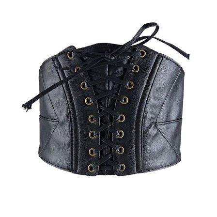 Mode Dam Steampunk Faux Læder Sexy Underbust Midje Bælte Korset Midjetræning Korset Bustier
