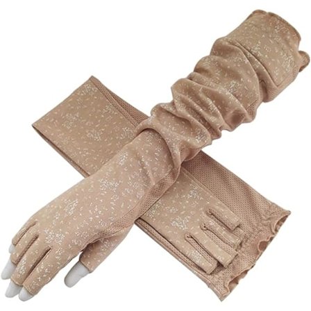 Kvinners UV-beskyttende hansker med lange ermer, sommer solbeskyttende hansker for utendørs sport sykling kjøring