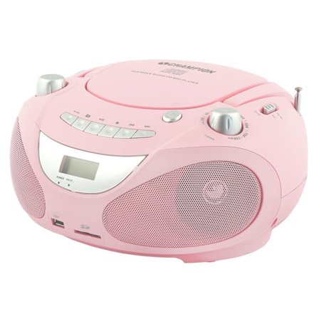 Champion Boombox CD / Radio / MP3 / USB Rosa