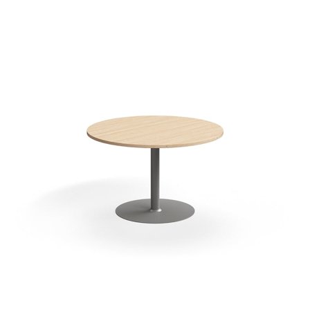 Table VERTICUS, Ø1200x720 mm, oak/silver