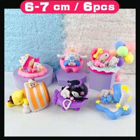 #2 SANRIO Toys My Melody Dolls Kawaii Figurine Blind Box Heminredning Japansk Söt Julklapp Anime Cartoon Collection No.27 Sleep 6.5cm 1 Set no box