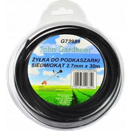 Tete - spole - tråd John gardener Grästrimmertråd Heptagon 2,7 mm x 30 m (10/40)