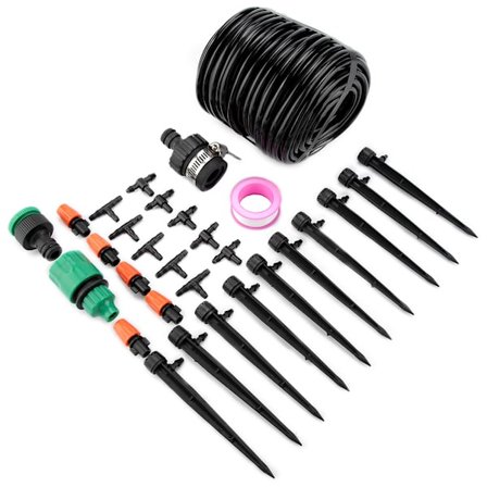 25M Micro droppbevattning Auto Timer Self Plant Vattning Trädgård DIY slangsystem