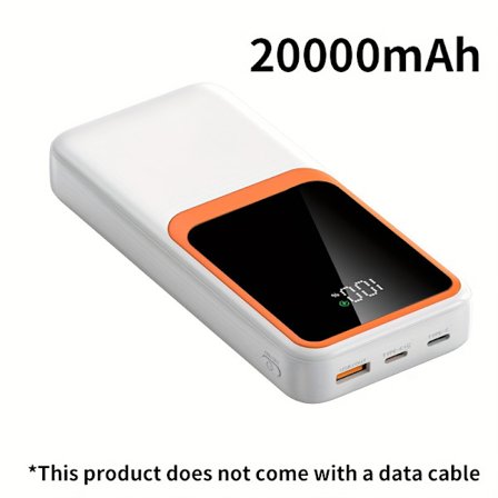 20000mAh Powerbank, LED-effektindikator, Portabel Mobilladdare