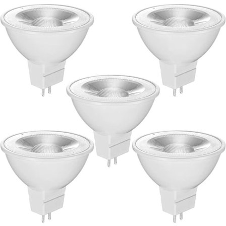 GU5.3 MR16 12V LED-lampor, Varmvit 2700K, 520LM, 36° Vinkel, 12V LED Spot Light-lampor, Ej Dimbar, 5-pack