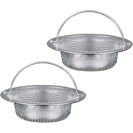 2 stk. rustfrit stålsil til køkkenvask
