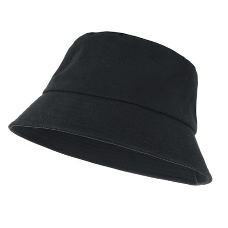 Fiskerhat Dame Bucket Hat Ensfarvet Sort Foldbar Udendørs Herre