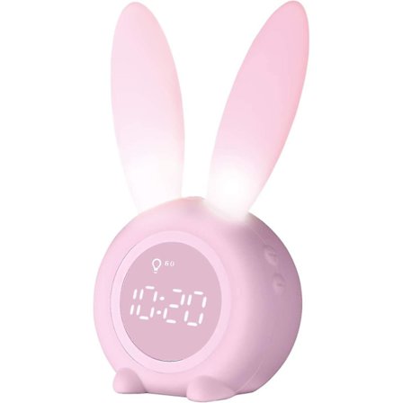 Vekkerklokke for barn, småbarn og barn - Søvn-trener, vekkerklokke og nattlys - Oppladbar klokke for gutter og jenter