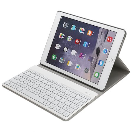 Bärbar Bluetooth-tangentbord Läderfodral Skyddande Fodral För iPad Pro9.7 iPad Air2 Rosa