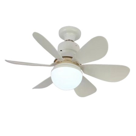 Takfläkt, 40W E27-sockel, 6 blad, 3 hastigheter, vit