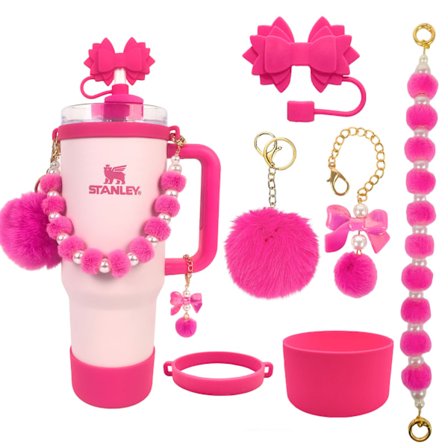 Stanley Cup Tilbehørssæt med Perlekæde, Blomster Sugerør & Kvast