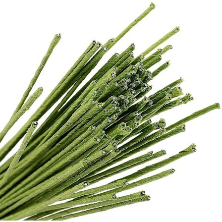 400 kpl Kukka-varsilankaa 14 Gauge 40 cm pitkä, Vihreä kukkalanka, Paperilla päällystetty kukkalanka kukkien tekemiseen, DIY-kukka-asetelmiin ja -