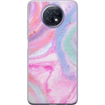 Yhteensopiva Puhelinkuori Xiaomi Xiaomi Redmi Note 9T Abstrakti pastellin värinen marmoritaide, jossa on nestemäinen akryyli vaikutus pinkissä, sin