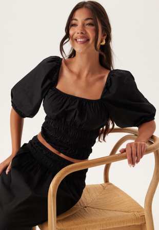 BUBBLEROOM Square Neck Smock Top Klær