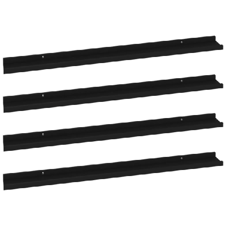 Vidaxl Vägghyllor 4 St Svart 100x9x3 Cm Svart