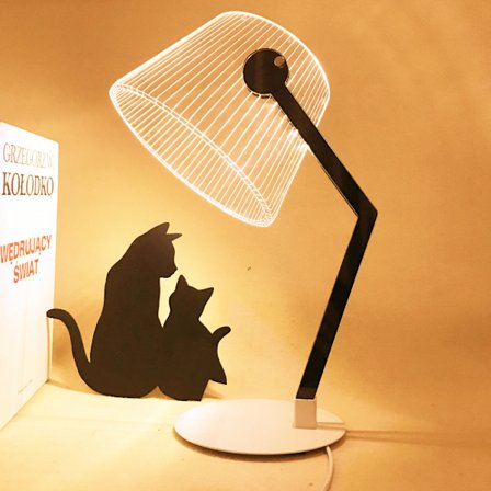 3D LED-bordlampe natlys optisk visuel illusion boligindretning belysning