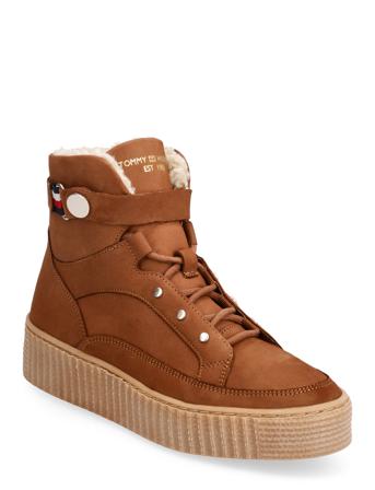 Warmlined Lace Up Boot Shoes Wintershoes Winter Boots Brun Tommy Hilfiger