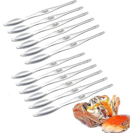 Skaldjursgafflar, krabba och hummerplockningsverktyg i rostfritt stål, 12-pack