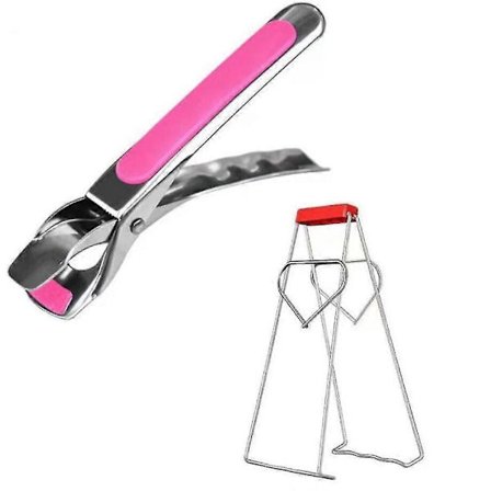 Sklisikker klype i rustfritt stål, anti-skåldingsklemme, håndtak for airfryer-panner