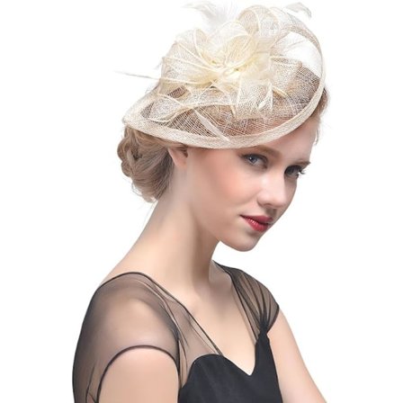 Tyylikäs Dam Fascinator -hattu Häät Höyhenet Hiusklipsi Tarvikkeet Cocktail Royal Ascot