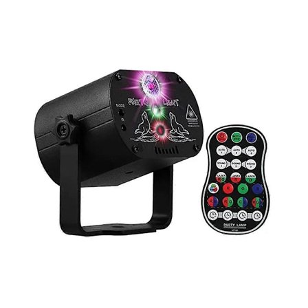 7 Farve LED DJ Disco Laser Lyd Strobe Scene Lys Projektor USB Genopladelig til Jul Hallowe