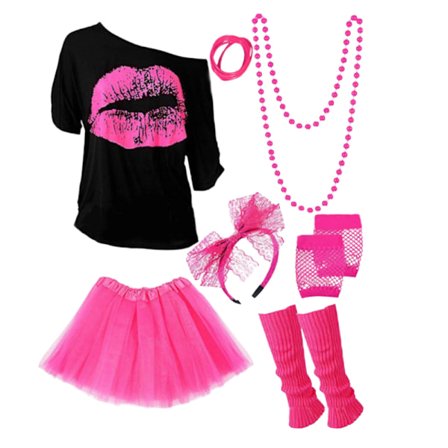 80-luvun 90-luvun teemajuhlatarvikkeet vaatteet neonjuhlat karnevaali naiset tytöt musta XXXL