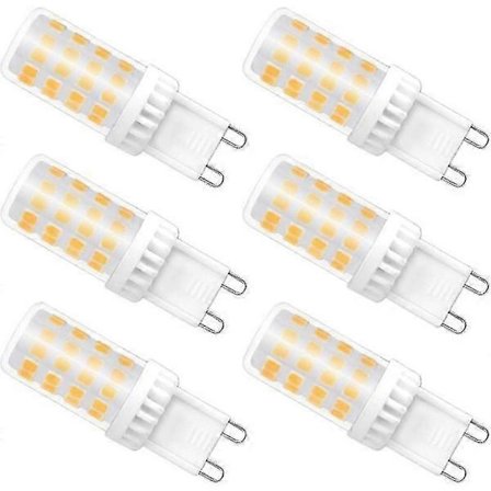 Himmennettävä G9 LED-lamppu, 4W vastaa 40W halogeenia, 480 LM, lämmin valkoinen 3000K, standardi G9-kanta, 360 asteen pyörimiskulma, 6 kpl[HK]