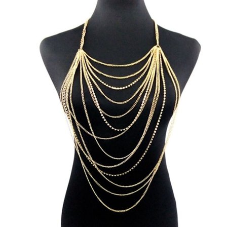 Chain Necklace Statement Halskjeder Body Chain
