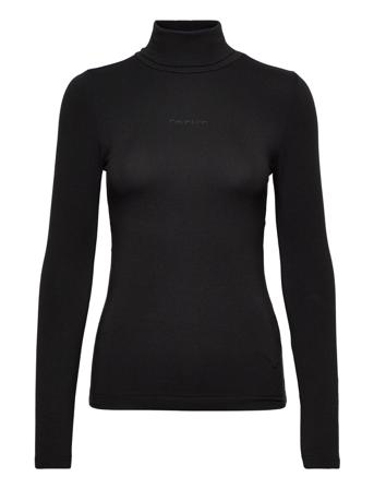 Modal Stretch Roll Neck Top T-shirts & Tops Long-sleeved Svart Calvin Klein
