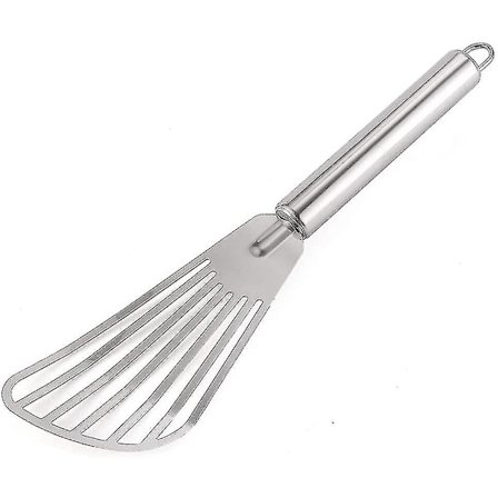Fiskespatel i rustfritt stål med hull - Kjøkkenspatel for fisk, kjøtt, biff, snuing