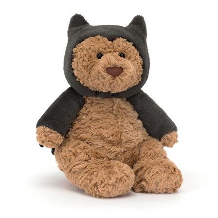 Jellycat Bartholomew Teddybjørn Plysj | 28 cm | Flaggermusbjørn-tema | Barnegave Flaggermusbjørn